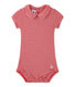 Baby girl's bodysuit with striped collar