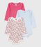 Pack of babies' long-sleeved floral-print cotton bodies variante 1