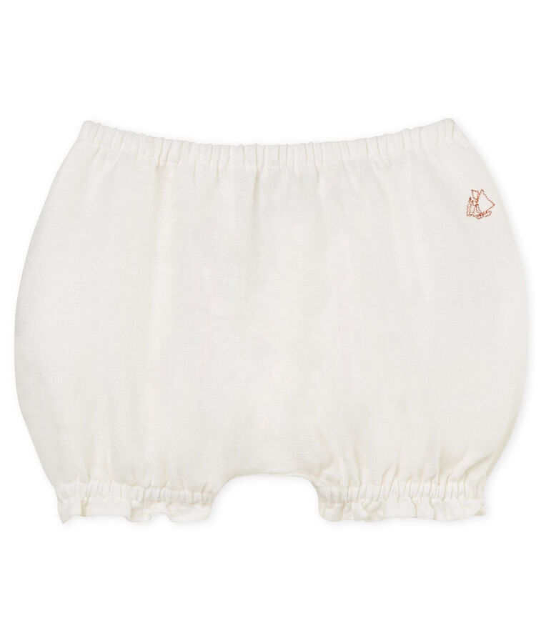 Baby girls' linen bloomers white