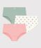 Pack of children's cotton shorties with hearts multicolor