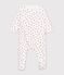 Babies' cotton pyjama suit printed with little hearts white/multicolor