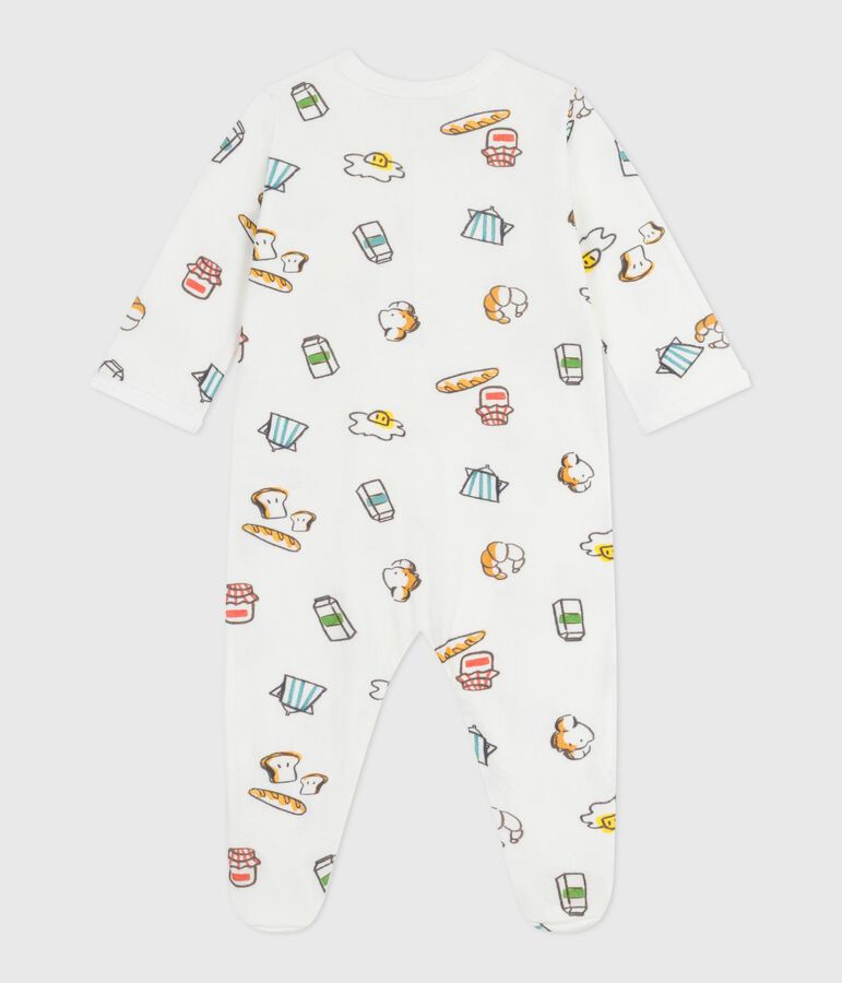 Babies' printed tube knit pyjama suit white/multicolor
