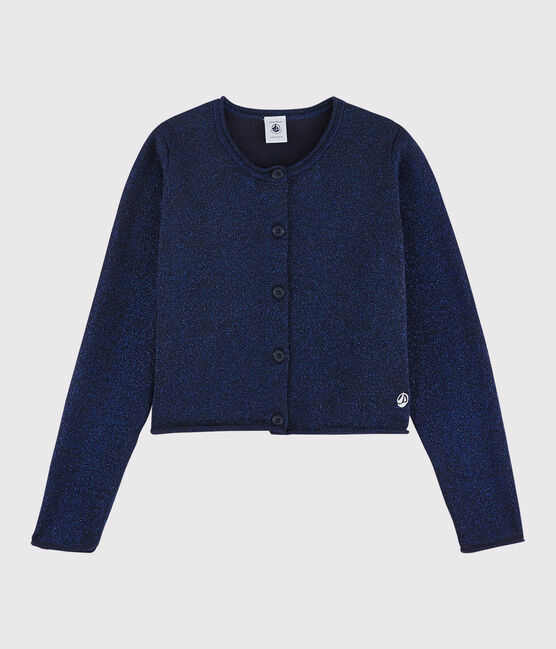 Girls' Cotton Cardigan SMOKING BRILLANT blue