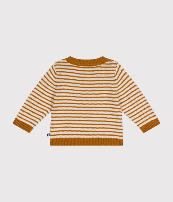 Babies' jumper in a wool and cotton knit ECUREUIL /AVALANCHE