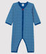 Baby Girls' Blue Tube-Knit Footless Sleepsuit