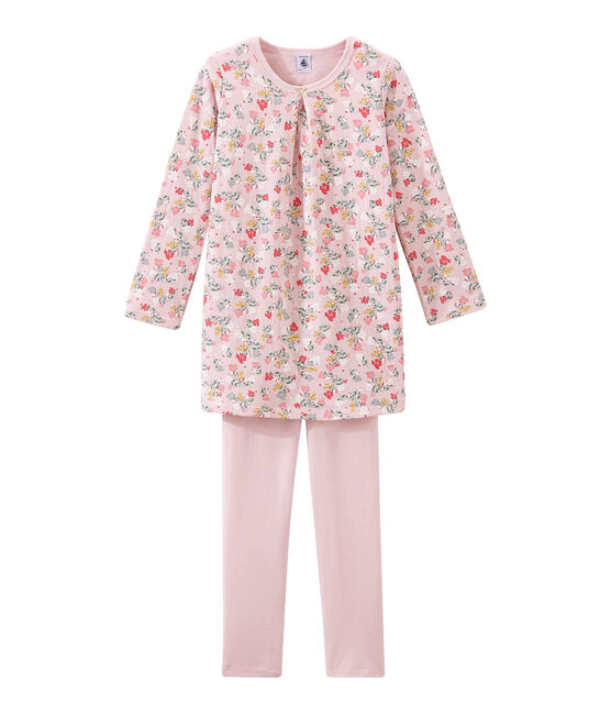 Little girl's nightgown JOLI pink/MULTICO white