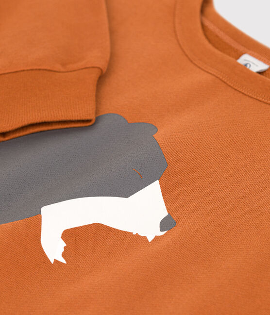 Unisex Patterned Fleece Sweatshirt ECUREUIL brown