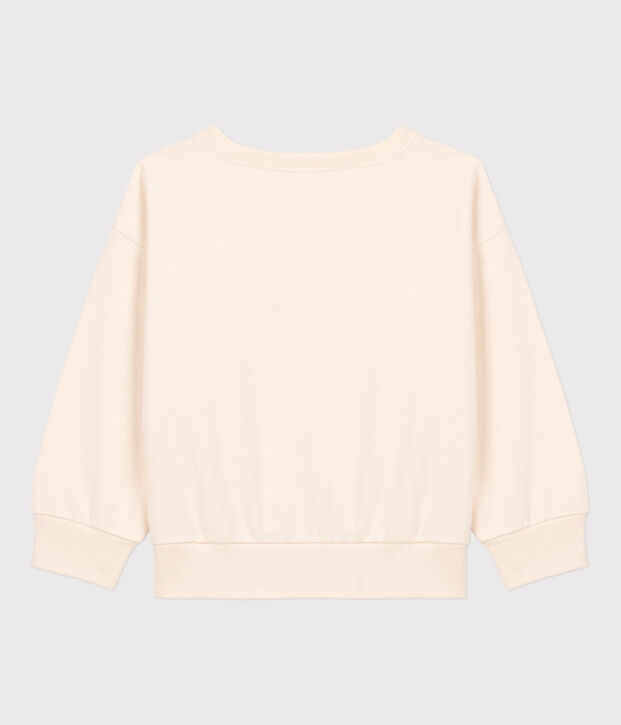 Unisex Patterned Fleece Sweatshirt Ecru