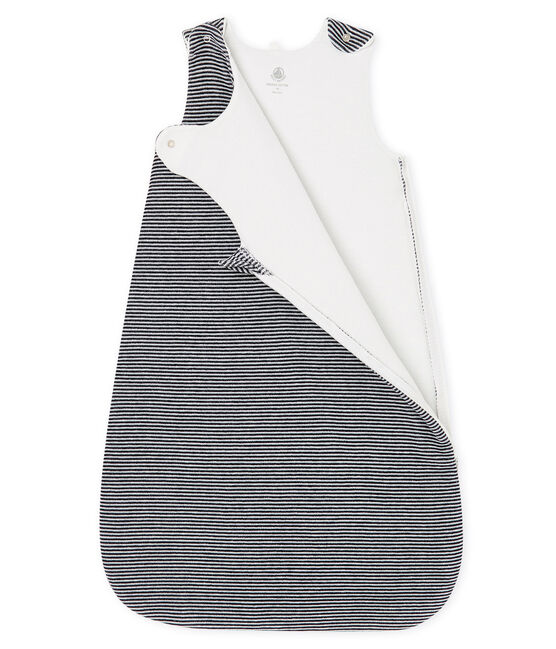Babies' Velour Sleeping Bag SMOKING blue/MARSHMALLOW white