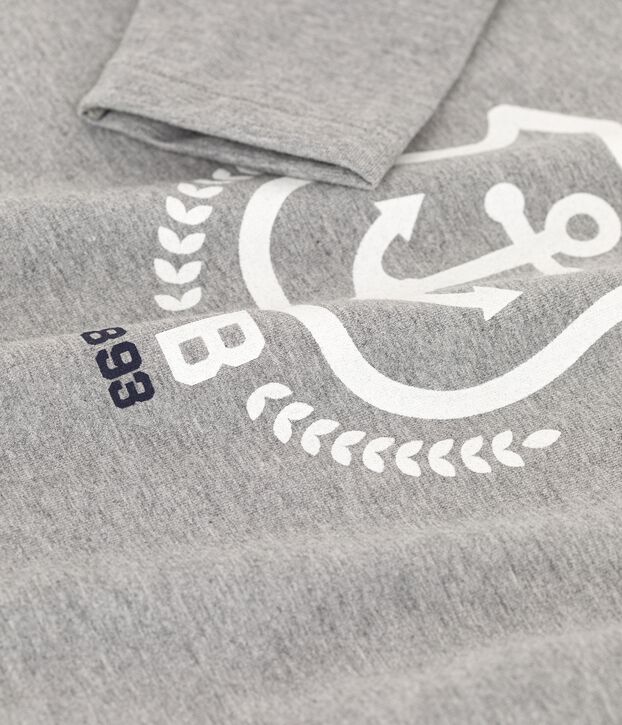 Tee-shirt manches longues en coton enfant gar&ccedil;on grey