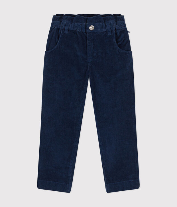 Girls' corduroy trousers blue