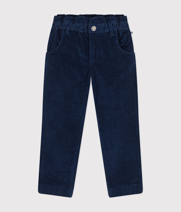 Girls' corduroy trousers blue