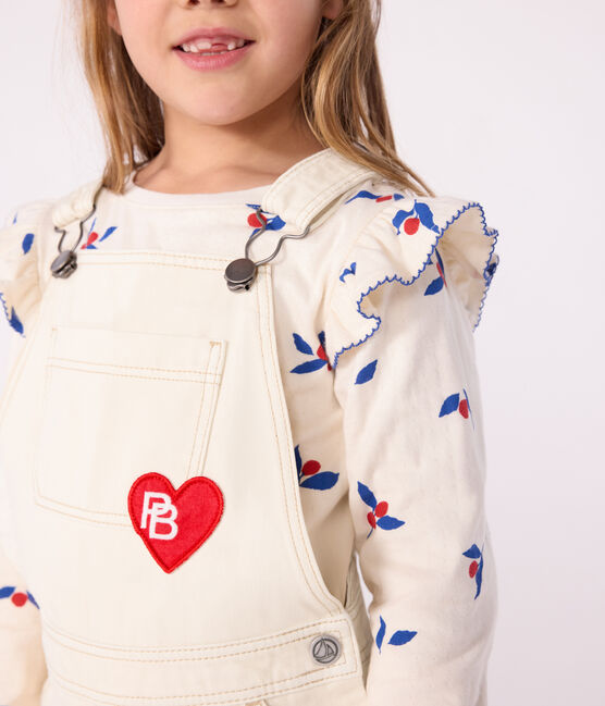 Children's long-sleeved printed cotton T-shirt MILK /MULTICO