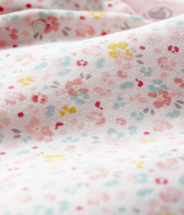 Baby's Long Ribbed Jumpsuit white/multicolor