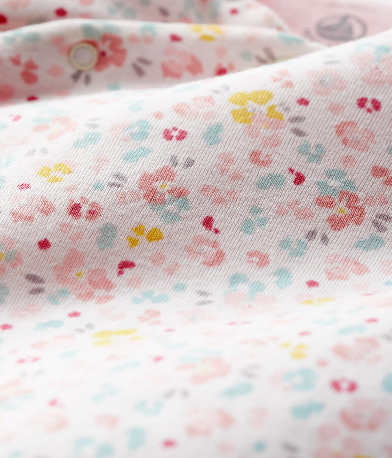 Baby's Long Ribbed Jumpsuit white/multicolor