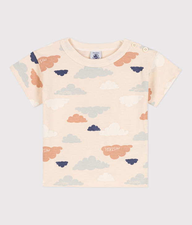 Babies' Printed Jersey Short-Sleeved T-Shirt Ecru/multicolor