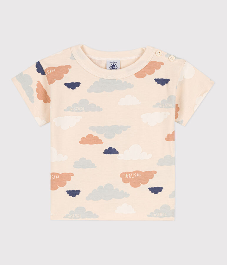 Babies' Printed Jersey Short-Sleeved T-Shirt Ecru/multicolor