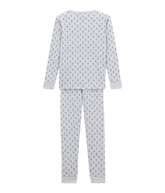 Little boy's pyjamas POUSSIERE grey/MEDIEVAL blue