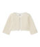 Baby girls' striped cardigan MARSHMALLOW white/DORE yellow