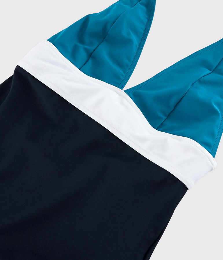 Women's Recycled 1-Piece Swimsuit SMOKING blue/MULTICO white