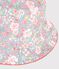 Children's floppy sun hat in floral-print poplin blue/multicolor