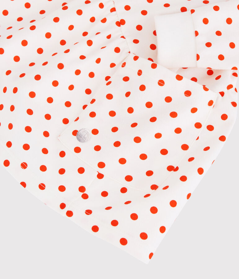 Babies' Fleece Dress MARSHMALLOW white/CAROTTE