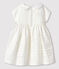 Baby Girls' Satin Formal Dress MARSHMALLOW white