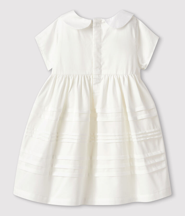 Baby Girls' Satin Formal Dress MARSHMALLOW white