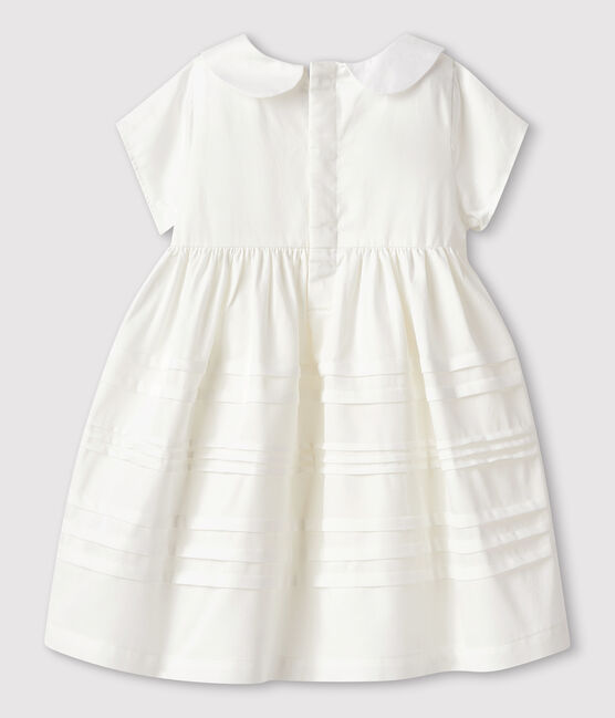Baby Girls' Satin Formal Dress MARSHMALLOW white
