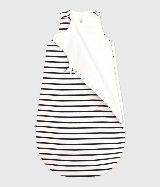 Baby sleeping bag in cotton TOG 2 MARSHMALLOW white/SMOKING blue