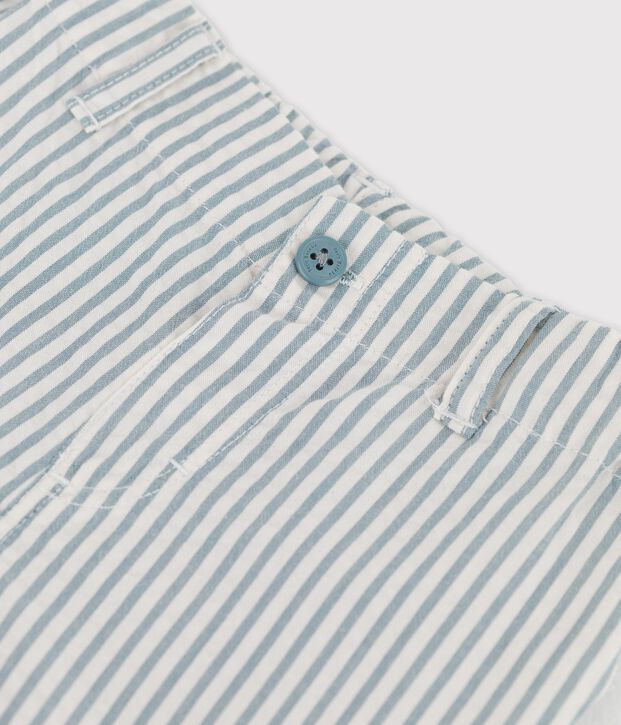 Babies' Striped Seersucker Shorts green/white