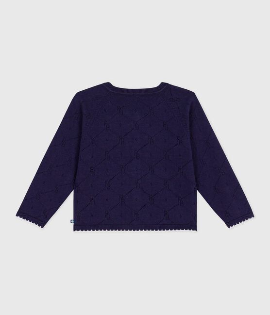 Children's plain cotton cardigan SOIR blue