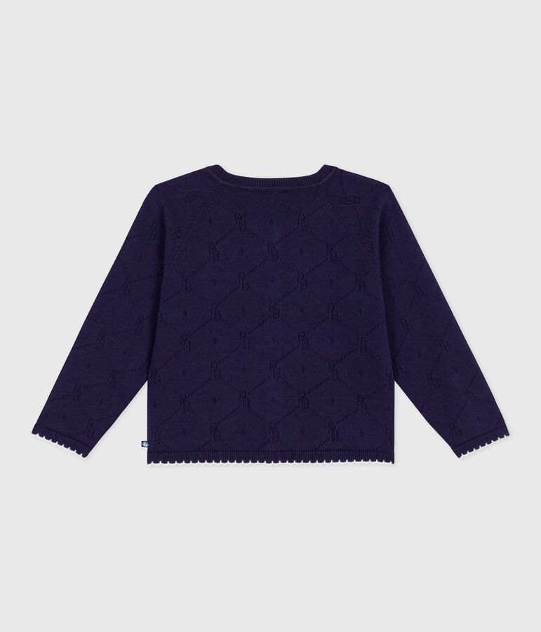 Children's plain cotton cardigan blue