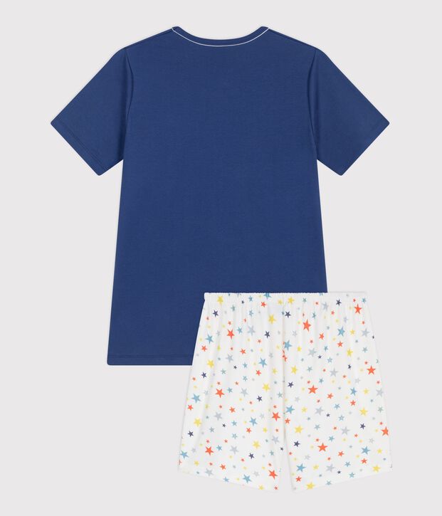 Children's star print short cotton pyjamas blue/multicolor