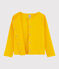 Girls' Cotton Cardigan JAUNE yellow