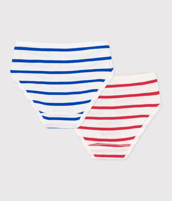 Children's high-waisted stripy cotton pants - 2-Pack variante 1