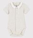 Babies' Short-Sleeved Organic Cotton Bodysuit with Collar