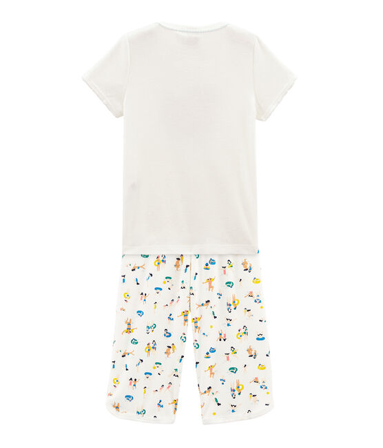 Girls' short Pyjamas MARSHMALLOW white/MULTICO white