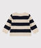 Wool knit and cotton jumper for baby AVALANCHE white/SMOKING blue