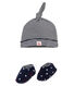 Baby boy's hat and slippers set