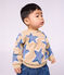 Babies' heart-print cotton sweatshirt beige/multicolor