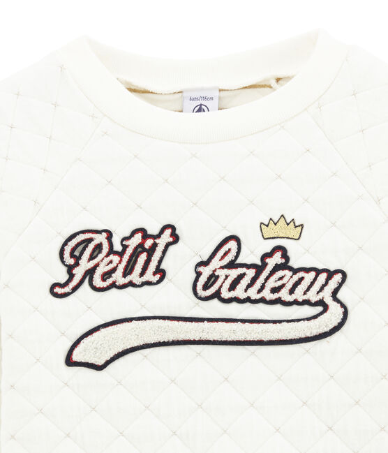 Girl's sweatshirt MARSHMALLOW white/DORE yellow