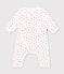 Baby romper in cotton gauze with a small heart print white/multicolor