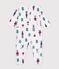 Babies' Christmas-print fleece pyjama suit with a back opening white/multicolor