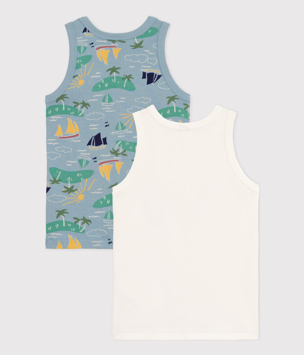 Boys' Explorer Patterned Cotton Vests - 2-Pack multicolor