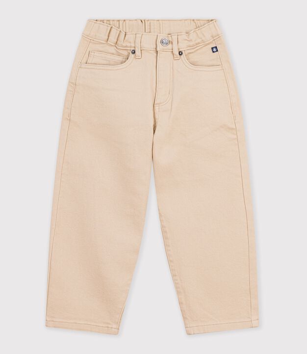 Children's 5-pocket denim trousers. beige