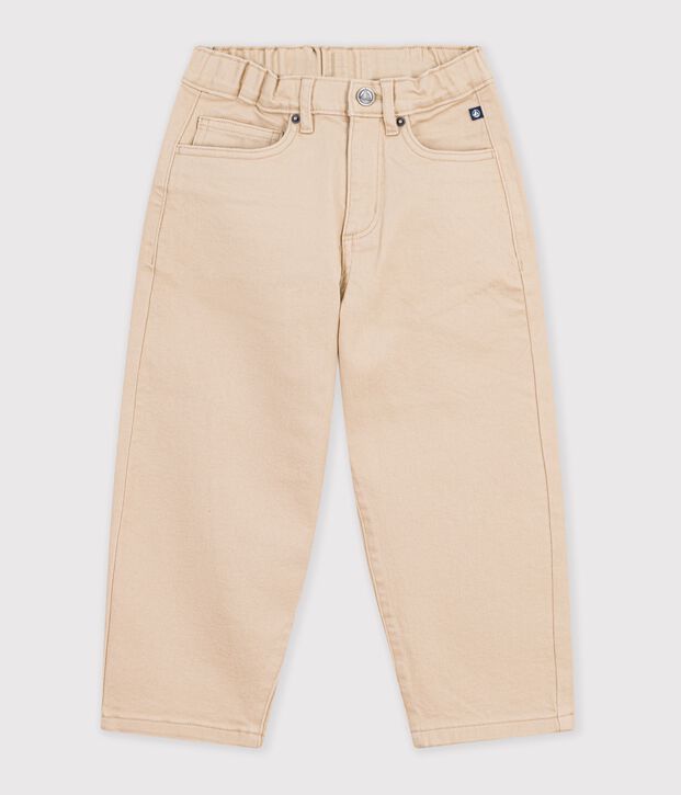 Children's 5-pocket denim trousers. beige