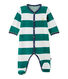 Baby boys' striped velour sleepsuit