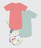 Pack of babies' short-sleeved Opera   print cotton bodies multicolor