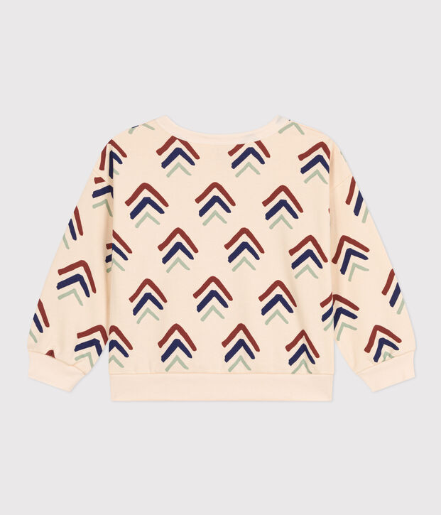 Children's Printed Fleece Sweatshirt Ecru/multicolor